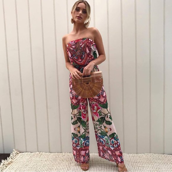 Host Pick - Boho Floral Strapless Jumpsuit Romper - Picture 5 of 7